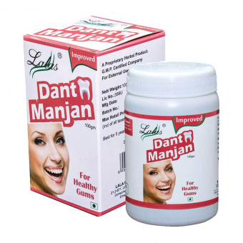 Зубной натуральный порошок Лалас Дант Манджан против зубного налета, 100г. Lalas Dant Manjan. -5