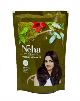 Хна натуральная для волос, обогащенная травами , Нехая. 140г. Neha Herbal Henna natural. -5
