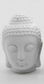 Керамика аромалампа-светильник «Голова Будды», h=13,5см. белая  -5