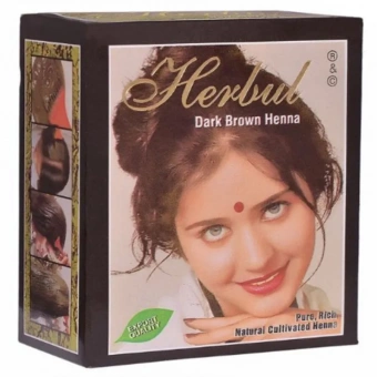 Хербул хна для волос Темно-коричневая, 60г. Herbul Henna Dark Brown. -5