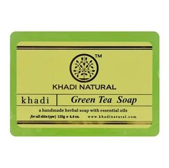 Кхади мыло ручной работы Зеленый чай, 125 г. Green Tea Soap Khadi.