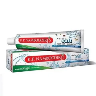 Зубная паста отбеливающая с натуральной солью, 100 г, производитель К.П. Намбудирис; White toothpaste with natural salt, 100 g, K.P. Namboodiri's