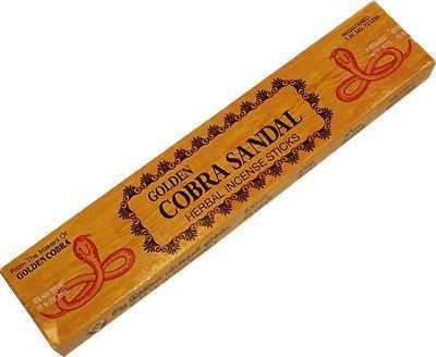 Кобра Сандал пыльцовые благовония, 14шт. Индия. Golden Cobra Sandal.