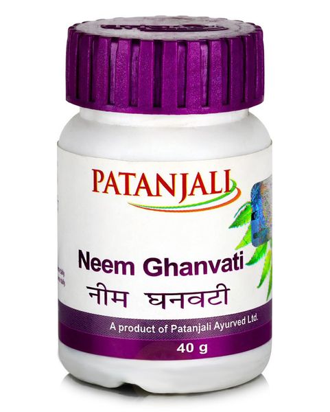 Ним Гханвати, Патанджали, 60шт., Neem Ghanvati, Patanjali.