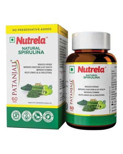 Спирулина Нутрела 60 таблеток Патанджали (Natural Spirulina Nutrela Patanjali) Индия
