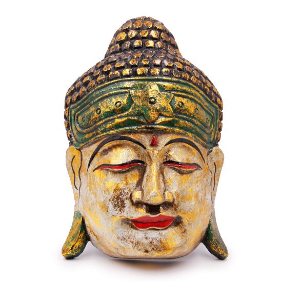 Будда маска настенная, дарующий умиротворение и защиту, дерево, 30cм
