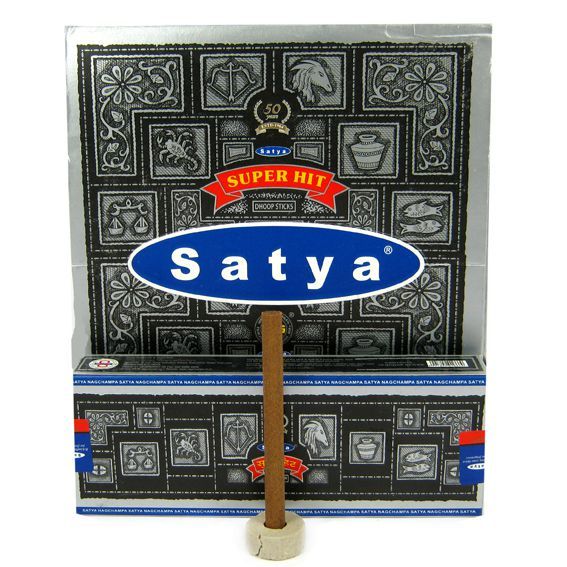 Безосновные благовония Супер Хит+подставка, 20г. Satya Super Hit Dhoop Sticks.