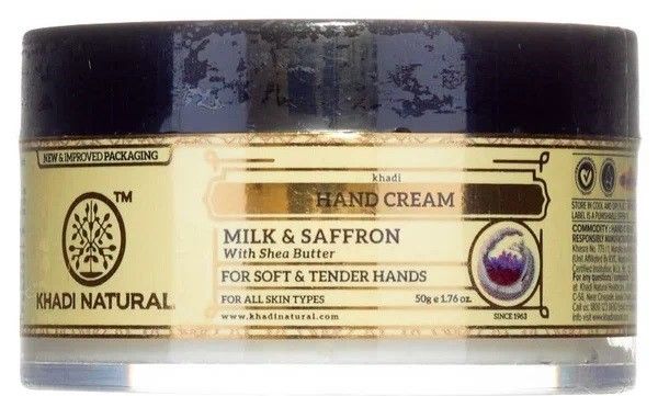 крем для рук Молоко и Шафран Кхади (Milk & Saffron Herbal Hand Cream, Khadi), 50 гр