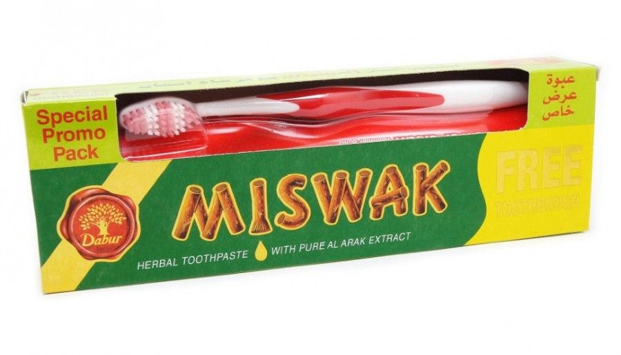 Дабур Мисвак отбеливающая зубная паста,190г. с зубной щеткой. Miswak Dabur.