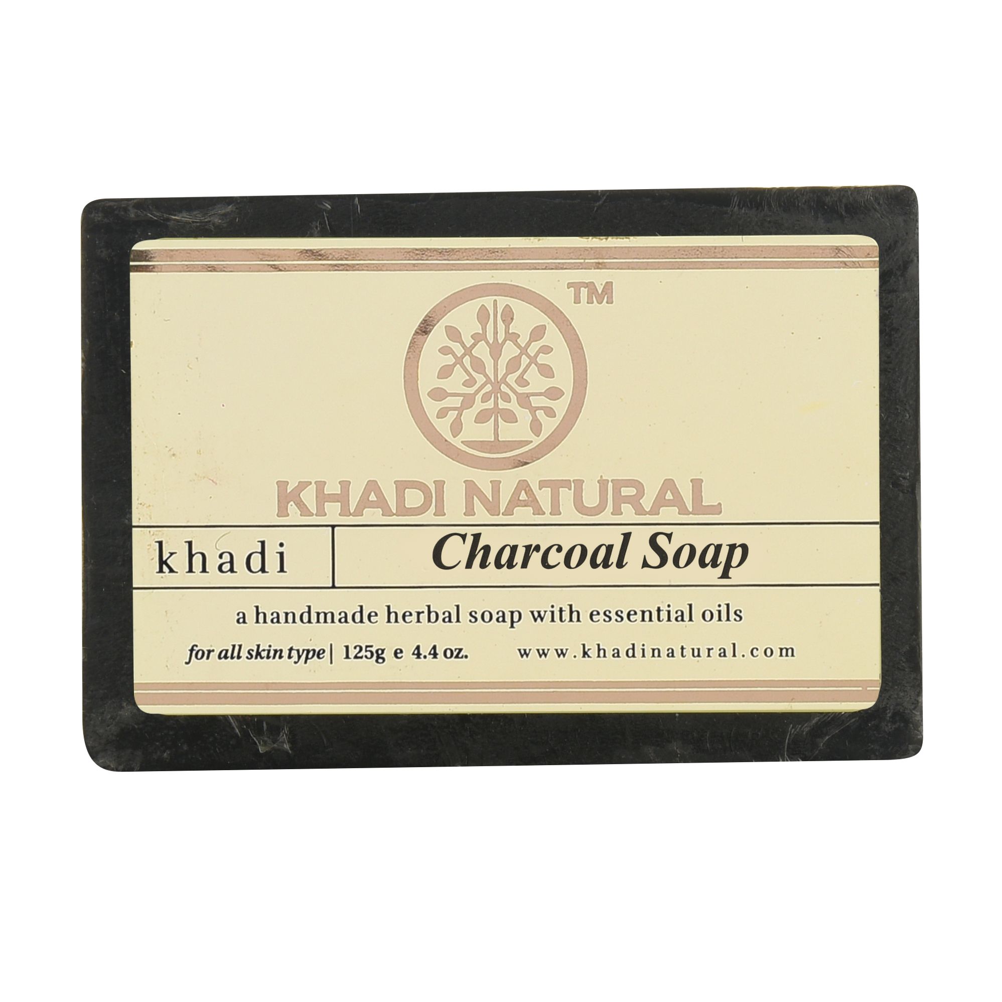 Кхади мыло ручной работы с древесным углем, 125г. Khadi Charcoal Soap.