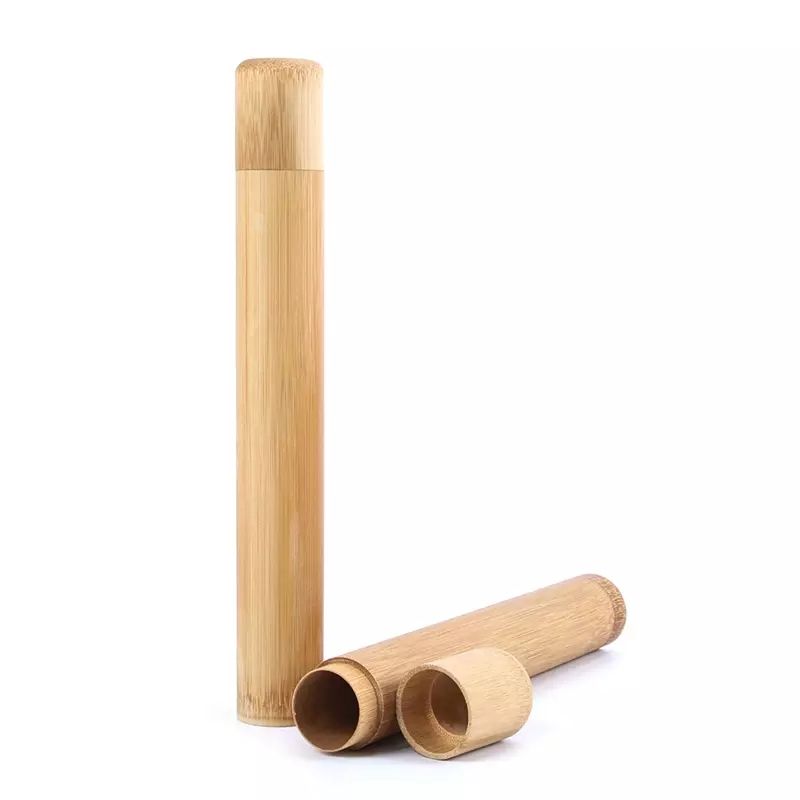 Футляр натуральный бамбуковый для зубной щетки, 21см