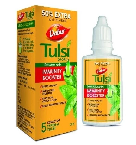 Капли Тулси Дабур (Tulsi drops Immunity Booster Dabur), 30 мл — для иммунитета
