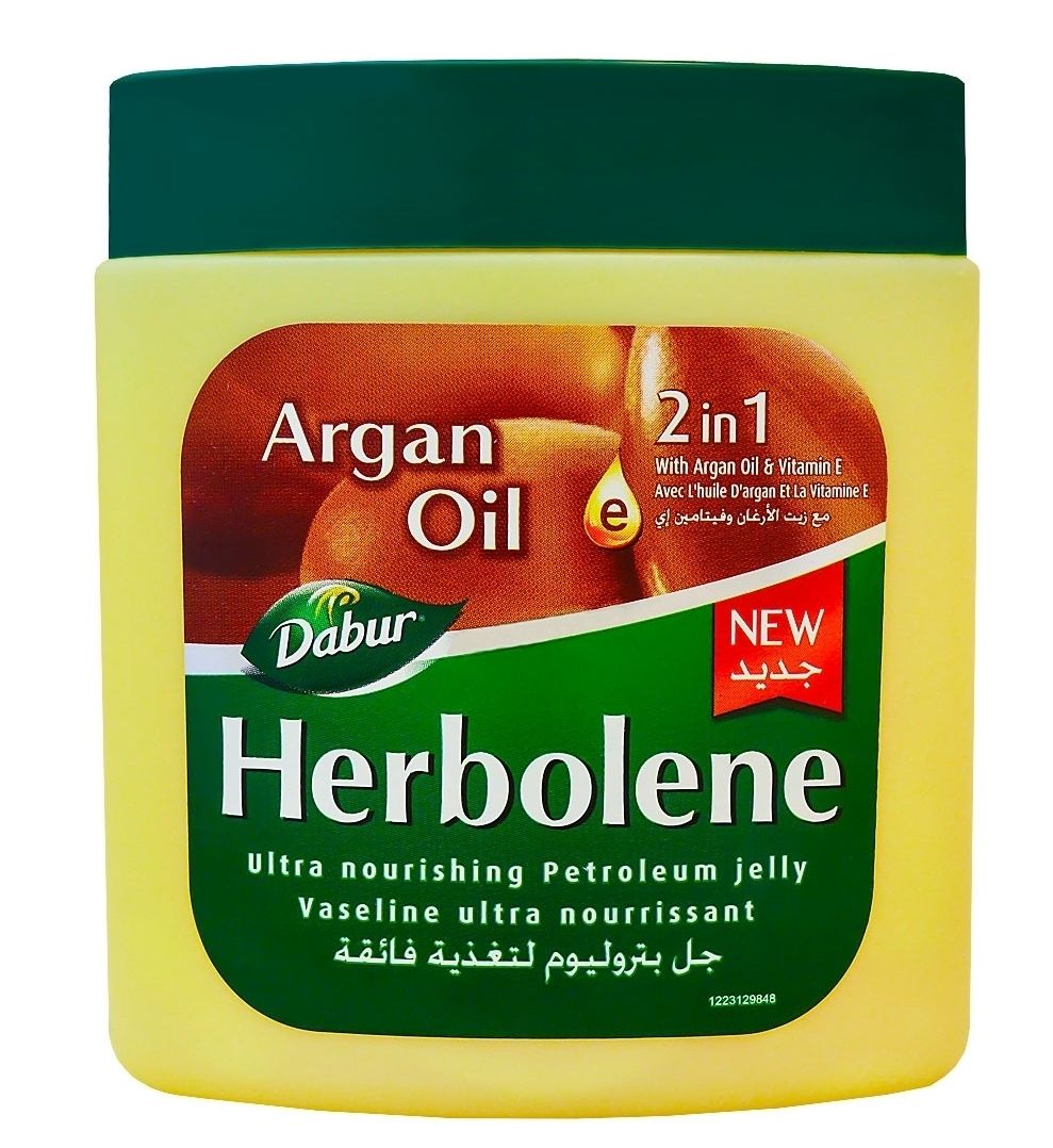 Дабур вазелин косметический Херболене с маслом Арганы и витамином Е, 225 мл. Dabur Herbolene. 