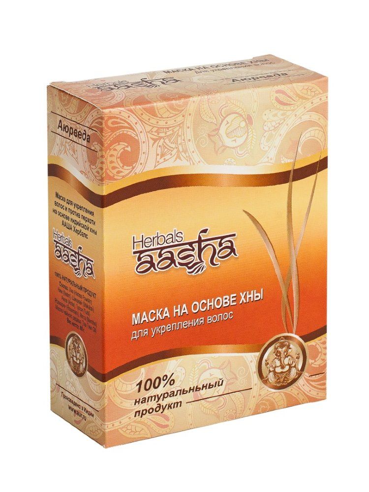 Маска на основе индийской хны для укрепления волос Ааша Хербалс, 80г. Aasha Herbals.