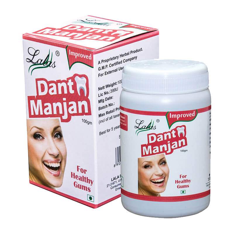 Зубной натуральный порошок Лалас Дант Манджан против зубного налета, 100г. Lalas Dant Manjan.