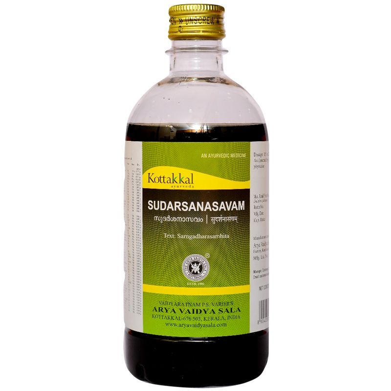 Сударшанасавам, жаропонижающее, антибактериальное, очиститель крови. 450 мл. Sudarsanasavam Kottakkal. Индия