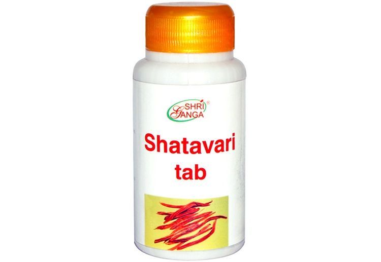 Шатавари лечение репродуктивной системы, Шри Ганга, 120шт.в уп. ShatavarI Shri Ganga.
