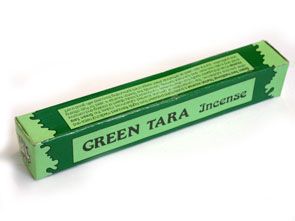 Зеленая Тара, тибетские благовония, 19шт. 14см.