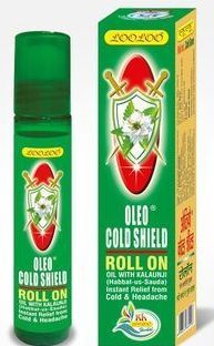 Олеа масло с Калинджи для лечения простуды, синусита и головной боли, ролик, 8мл.,  Looloo Oleo Cold Shield Roll On.