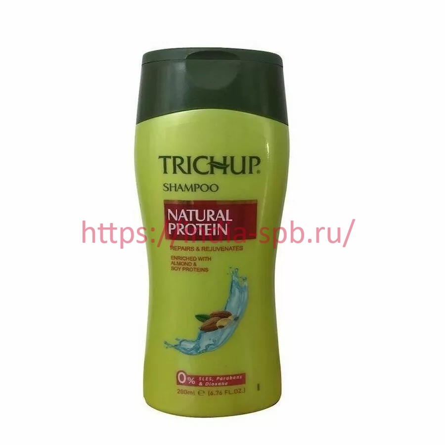 Шампунь для волос с протеином Тричуп, 200 мл, производитель Васу; Trichup Natural Protein Shampoo, 200 ml, Vasu