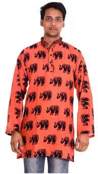 Рубашка со Слонами, хлопок, цвета в ассортименте. Размеры:50-60. Индия -5