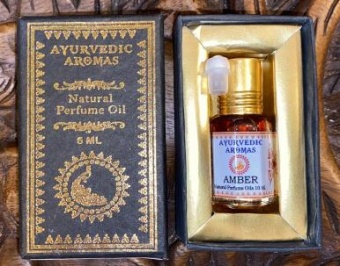 Масляные духи Амбер, ролик, 5мл. Ayurvedic Aromas natural perfume Oil.