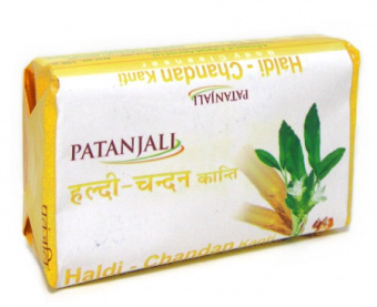 Патанджали мыло Сандал с Куркумой, антибактериальное, 150г. -5