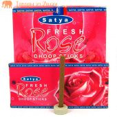 Безосновные благовония Роза+подставка, 20г. Satya Rose Dhoop Sticks.