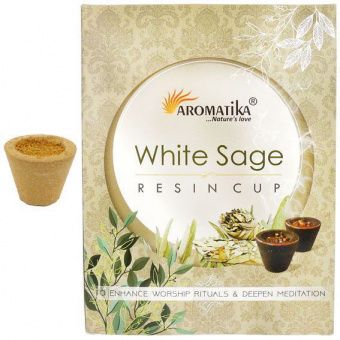 Благовония "Чаша" с ароматической смолой White Sage БЕЛЫЙ ШАЛФЕЙ -5