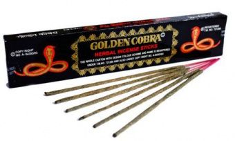 Золотая Кобра пыльцовые благовония, 14шт, Индия. Golden Cobra. -5