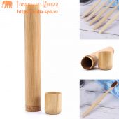 Футляр натуральный бамбуковый для зубной щетки, 21см