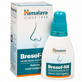Капли-спрей для носа Бресол, 10 мл, производитель Хималая; Bresol-NS Saline Nasal Solution, 10 ml, Himalaya -5