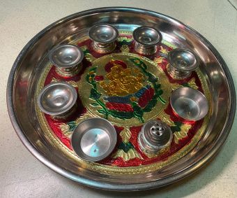 Тарелка для пуджи (подношений божествам), Ганеша, 27см. Индия -5