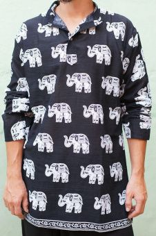 Рубашка со Слонами, хлопок, цвета в ассортименте. Размеры:50-60. Индия -5