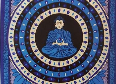 Полотно Будда(синий) Happiness, хлопок, 2,1х1,35 м
