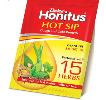 Хонитус согревающий напиток в порошке , Дабур, 1шт -4г.  Honitus Hot Sip.