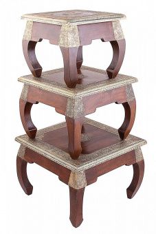 Столы набор из 3-х штук дерево манго Индия -5