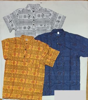 Рубашка с коротким рукавом, хлопок, цвета в ассортименте. Размеры: M- XL. Непал. -5