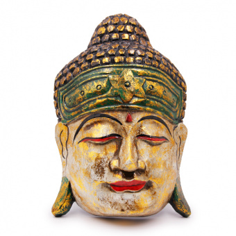 Будда маска настенная, дарующий умиротворение и защиту, дерево, 30cм -5