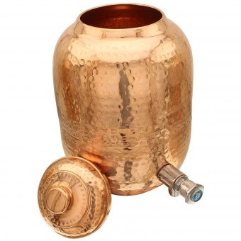 Hammered Copper Water Dispenser with Tap 8  LTR, Диспенсер для воды из кованой меди с краном 8 литров.  -5