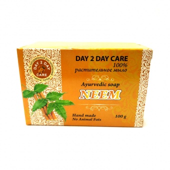 Ayurvedic Soap NEEM Day 2 Day Care (Аюрведическое 100% растительное мыло НИМ, Дэй Ту Дэй Кэр), 100 г.