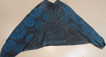 Штаны афгани плотные, цвет синий, хлопок. р-р S/M, L/XL. Непал.  -5