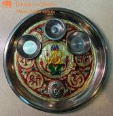 Тарелка для пуджи (подношений божествам), Ганеша, 22см. Индия