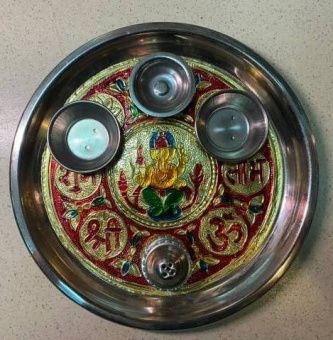 Тарелка для пуджи (подношений божествам), Ганеша, 21см. Индия -5