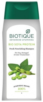 Биотик шампунь Соевый Протеин, питающий для сухих, поврежденных и окрашенных волос, 180 мл. Bio Soya Protein Fresh Nourishing Shampoo, Biotique.
