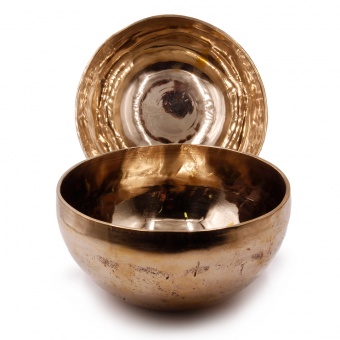 Тибетская Чаша поющая ручная ковка из 7 металлов d-15cm h-7,5cm Целительная -5