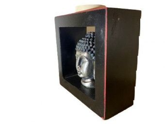 Подсвечник Будда 11х11х5 см . дерево, керамика