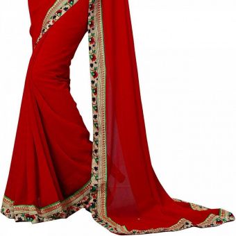 Сари, традиционная индийская одежда, шифон. -5