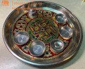  Тарелка для пуджи (подношений божествам), Свасти, 27см. Индия