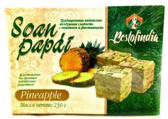 Соан Папди Ананас Воздушные индийские сладости/халва 250г
